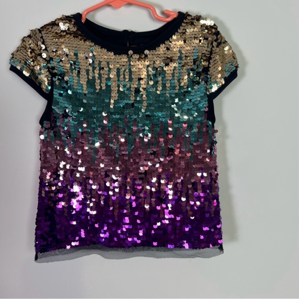 Primark Premium Ombre Sequin Shirt Top Toddler Girls 3 to 4 Party Sparkle Glam